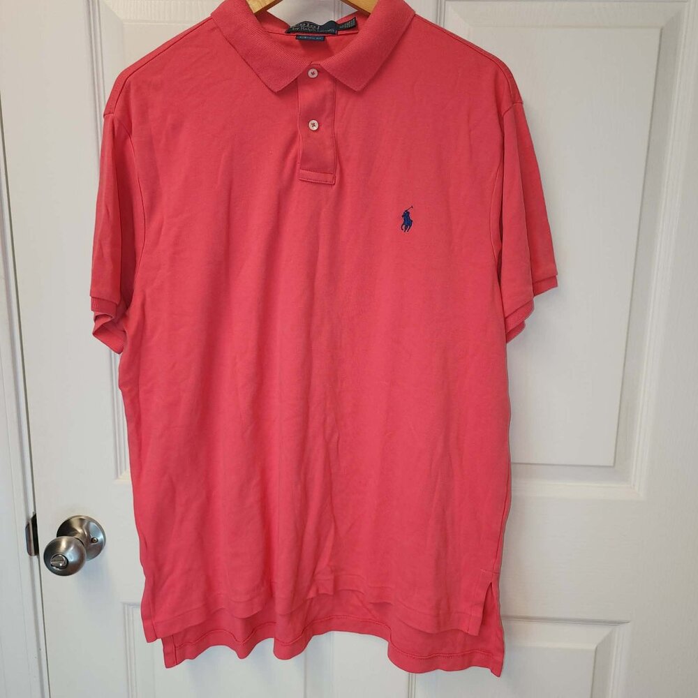 Polo Ralph Lauren Classic Fit Cotton Mesh Polo Shirt Coral Salmon Men Size XL